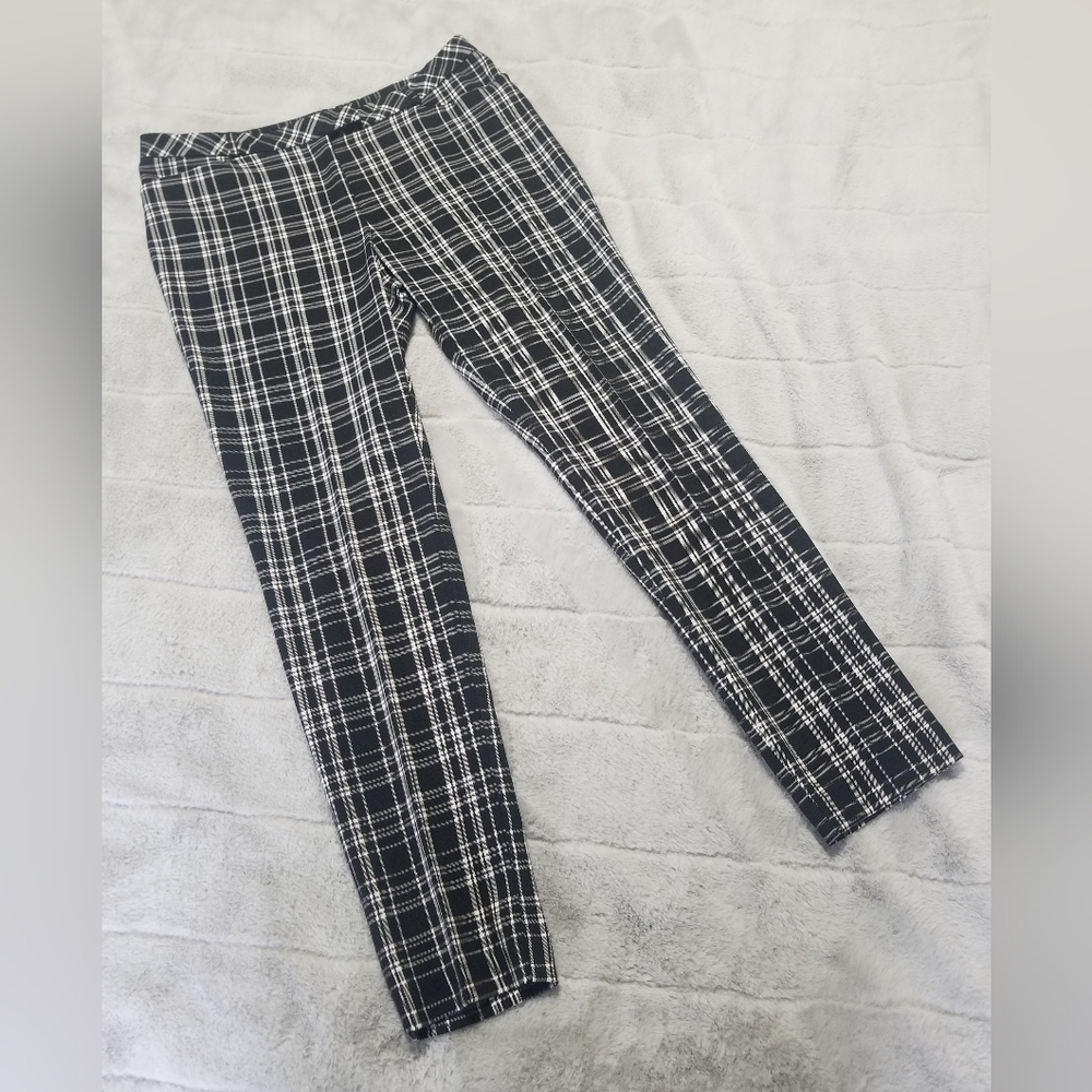 JACOB Size 10 Black and White Plaid Pants